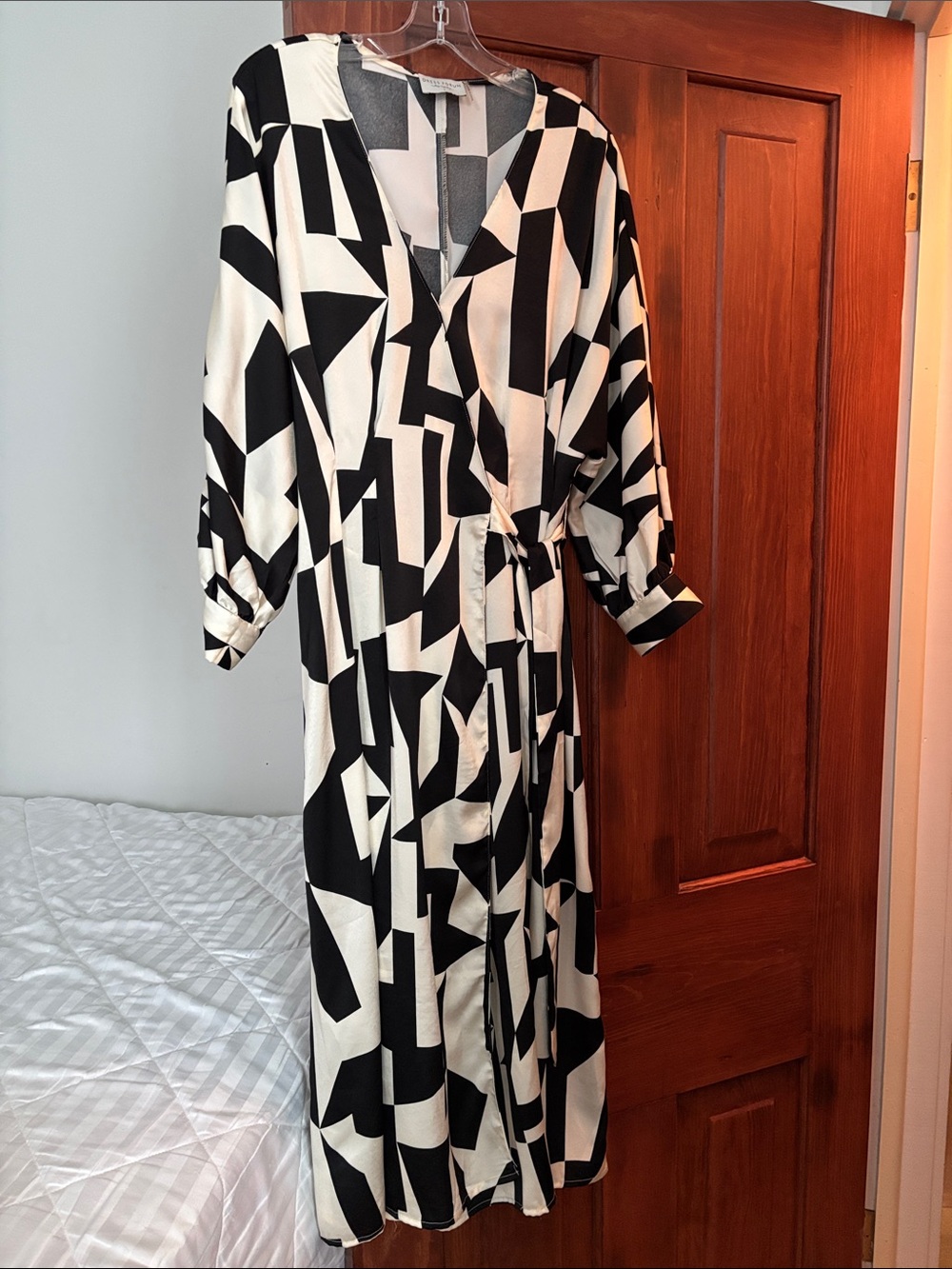 Satin wrap dress